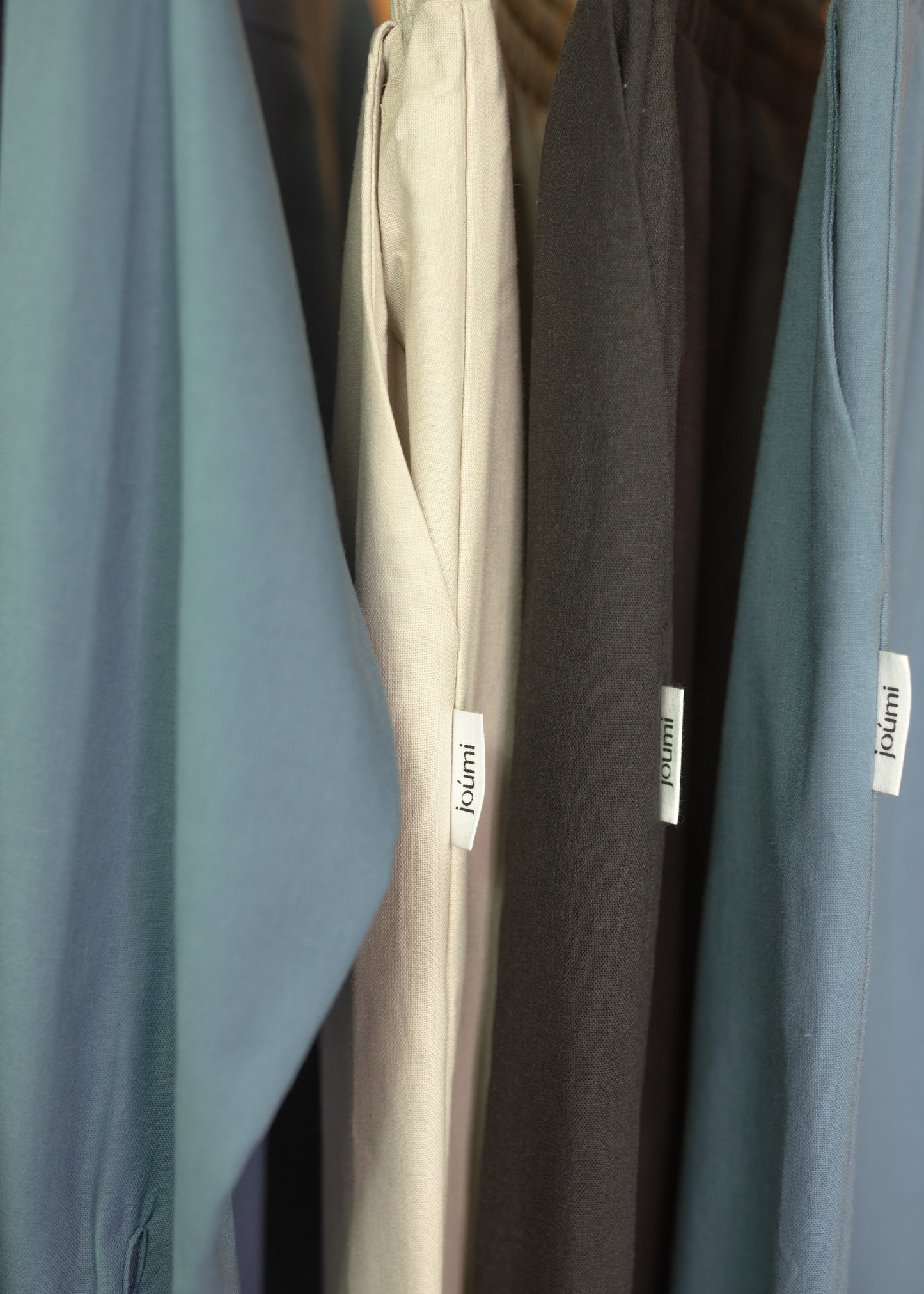 Linen Drawstring Pants - Azure Blue