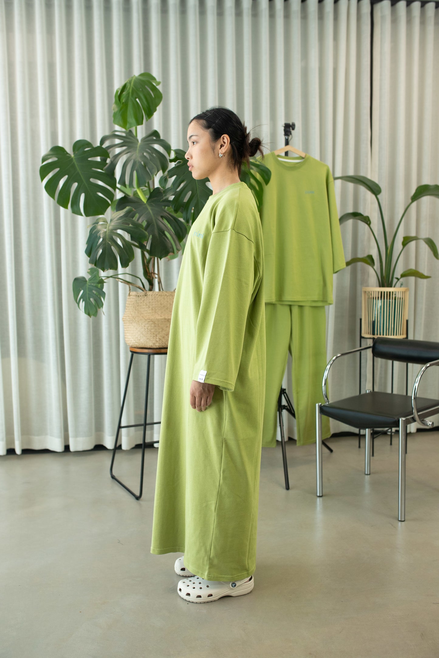 Relaxed Fit Maxi T-Shirt Dress - Meadow Green