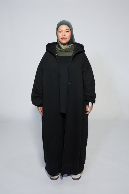 Maxi Hooded Coat - Black