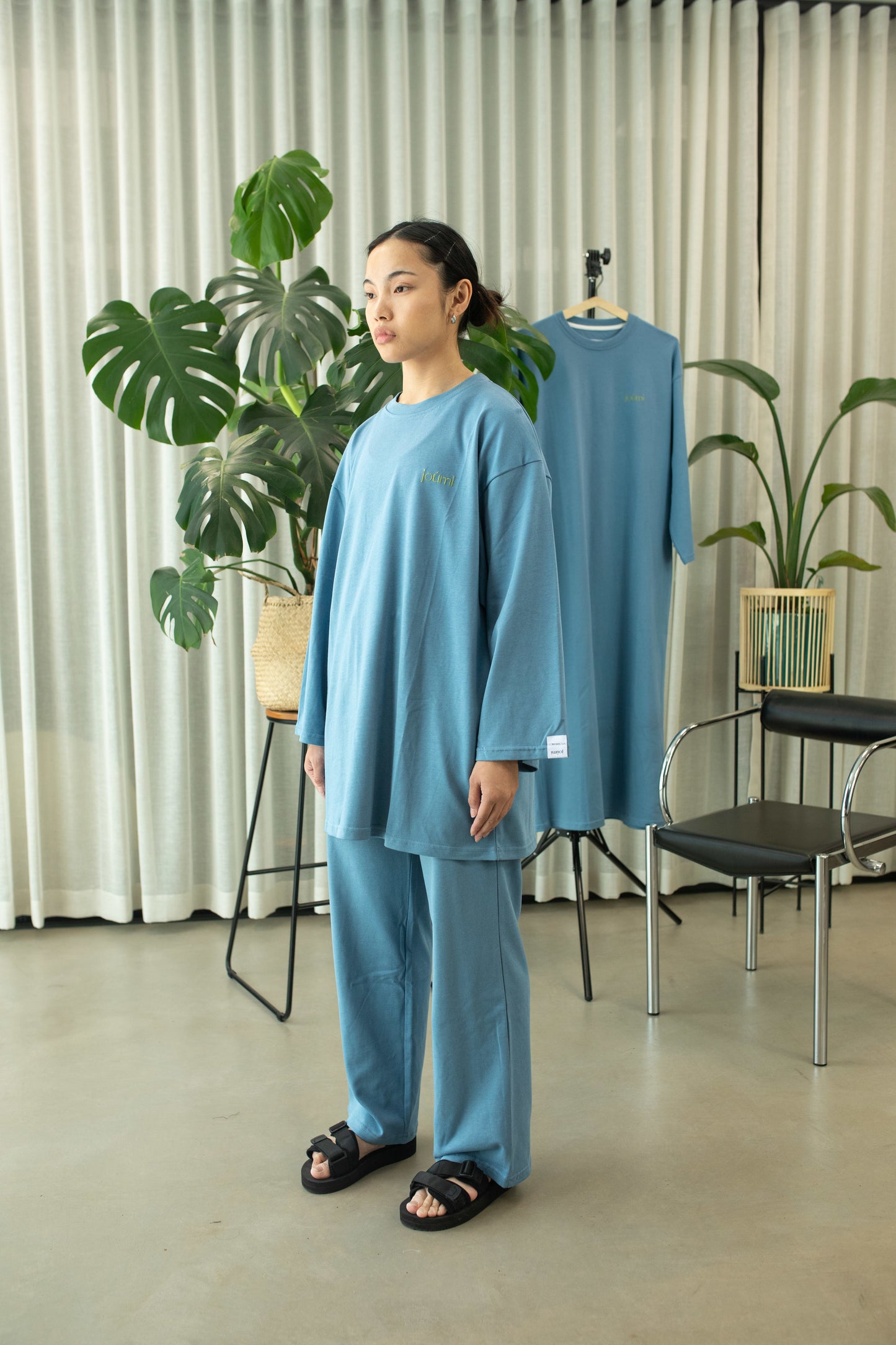 Relaxed Fit Trousers - Azure Blue
